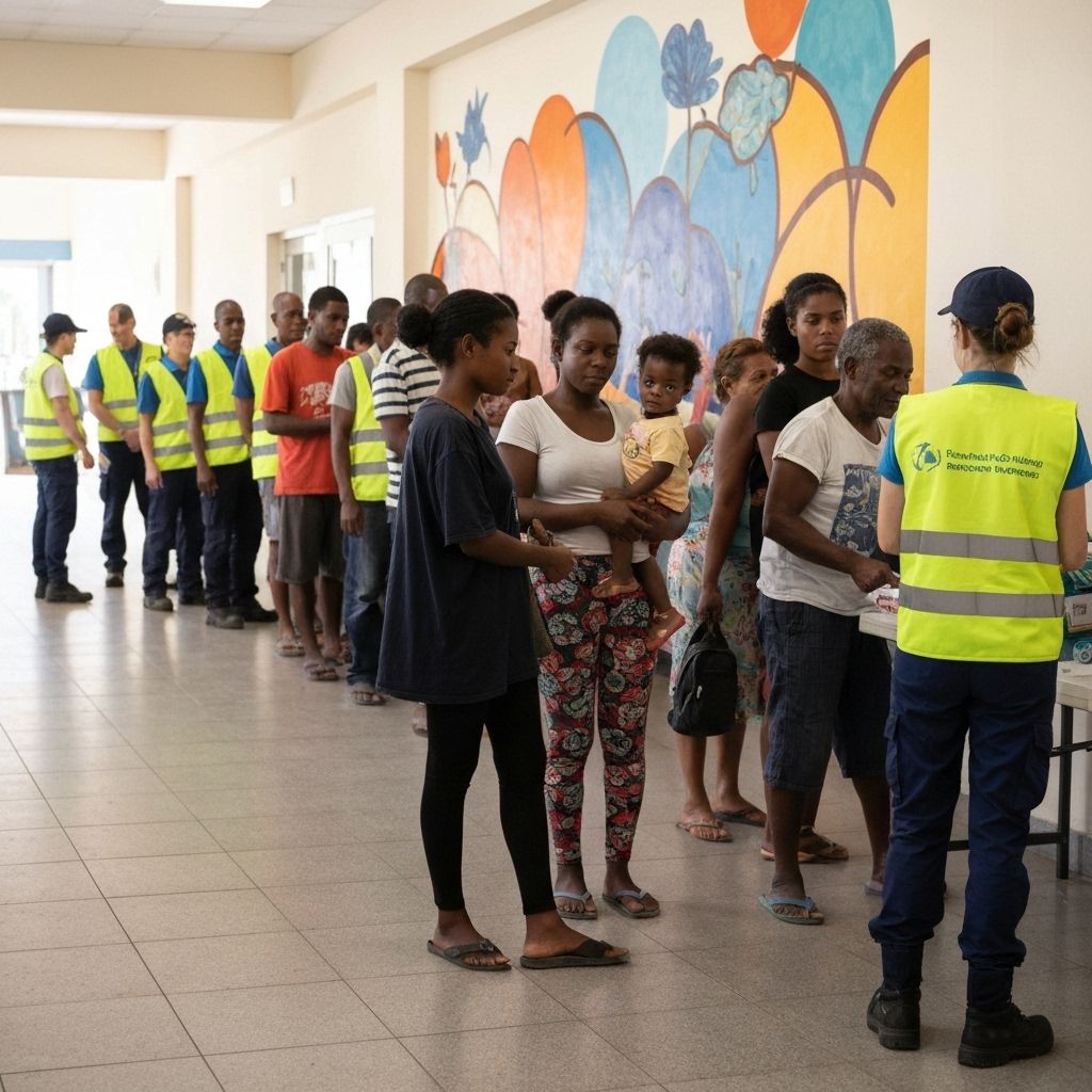 People receiving donations